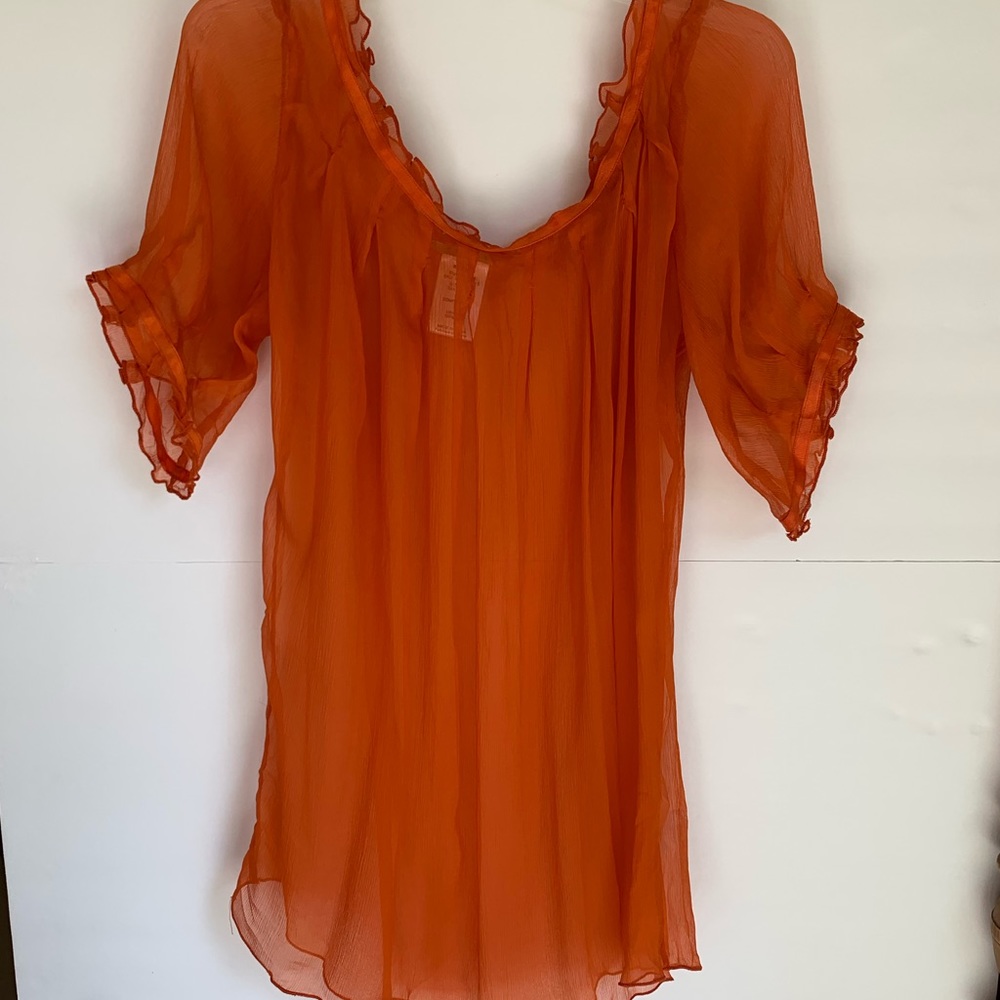 Women’s Orange Silk Top